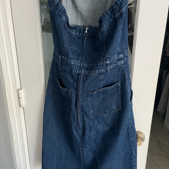 Vici Blue Denim Zipper Dress - Picture 2 of 3